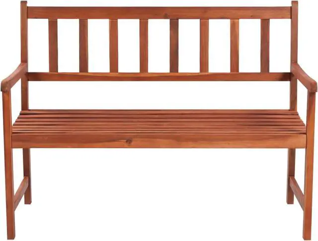 Alt view image 3 of 12 - vidaXL Garden Bench with Cushion 47.2" Solid Acacia Wood