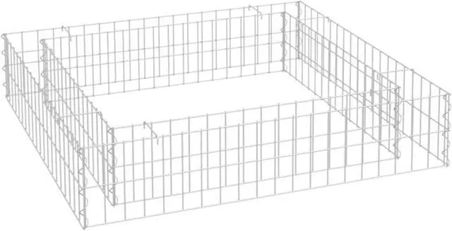 Alt view image 6 of 16 - vidaXL Gabion Raised Bed Galvanized Steel 39.4" Outdoor Patio Basket Planter