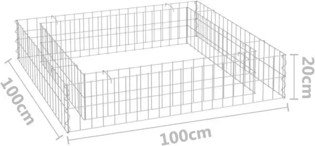 Alt view image 9 of 16 - vidaXL Gabion Raised Bed Galvanized Steel 39.4" Outdoor Patio Basket Planter