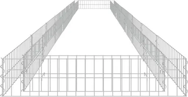Alt view image 8 of 16 - vidaXL Gabion Raised Bed Galvanized Steel 315"x39.4"x7.9"
