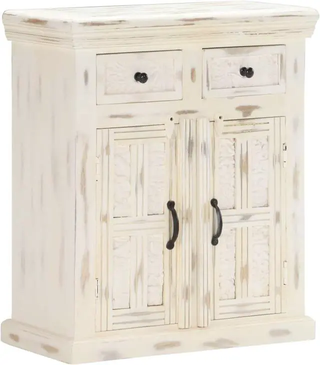 Alt view image 6 of 18 - vidaXL Sideboard Storage Side Cabinet for Living Room White Solid Wood Mango