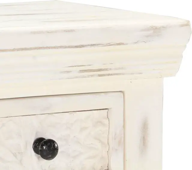 Alt view image 11 of 18 - vidaXL Sideboard Storage Side Cabinet for Living Room White Solid Wood Mango