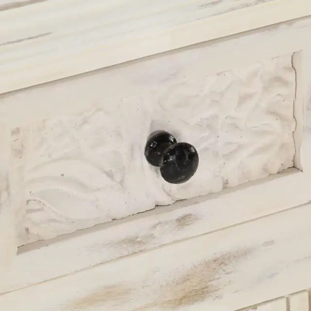 Alt view image 10 of 18 - vidaXL Sideboard Storage Side Cabinet for Living Room White Solid Wood Mango