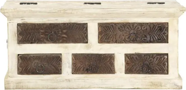 Alt view image 2 of 13 - vidaXL Coffee Table White 26.8"x26.8"x11.8" Solid Mango Wood