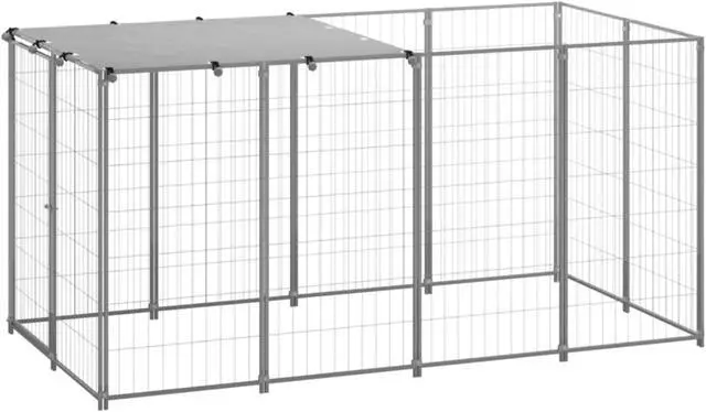 Main image of vidaXL Dog Kennel Silver 26 ft Steel