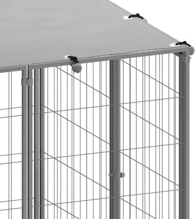 Alt view image 5 of 12 - vidaXL Dog Kennel Silver 26 ft Steel