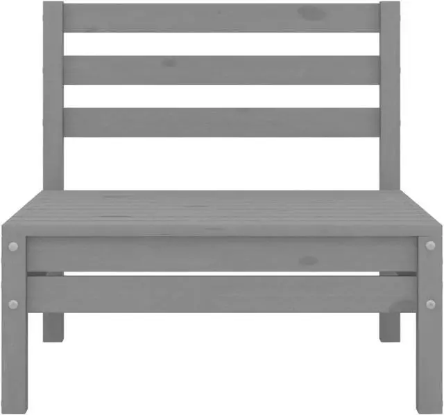 Alt view image 4 of 17 - vidaXL Patio 2-Seater Sofa Gray Solid Pinewood