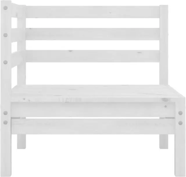Alt view image 8 of 16 - vidaXL 3 Piece Patio Lounge Set White Solid Pinewood