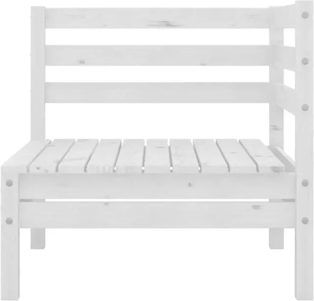 Alt view image 9 of 16 - vidaXL 3 Piece Patio Lounge Set White Solid Pinewood