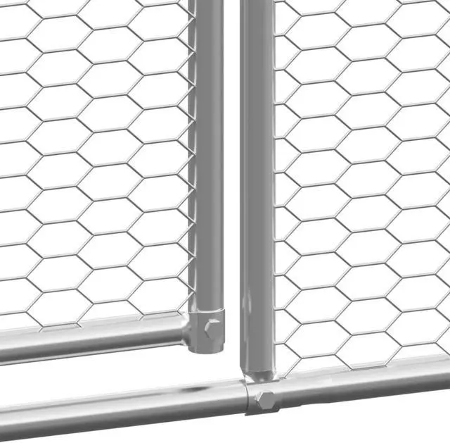 Alt view image 5 of 11 - vidaXL Outdoor Chicken Cage 6.6'x19.7'x6.6' Galvanized Steel