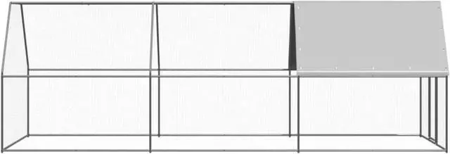 Alt view image 3 of 11 - vidaXL Outdoor Chicken Cage 6.6'x19.7'x6.6' Galvanized Steel