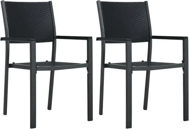 Alt view image 3 of 12 - vidaXL 3 Piece Patio Dining Set Black