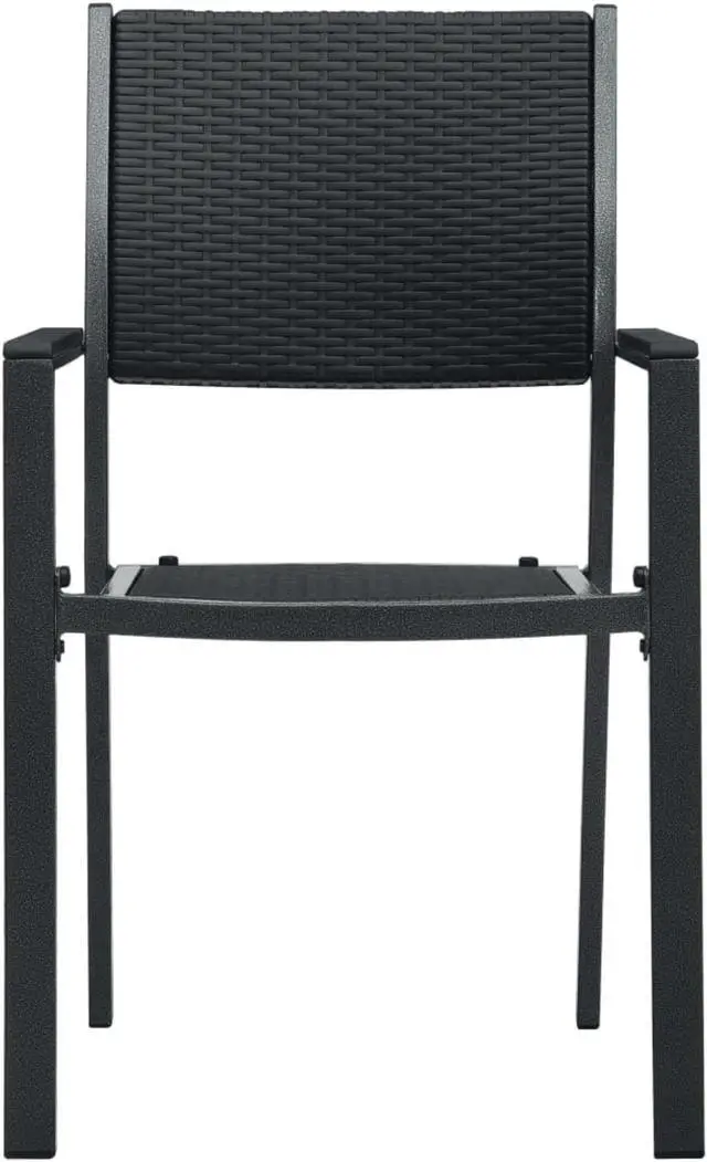 Alt view image 5 of 12 - vidaXL 3 Piece Patio Dining Set Black