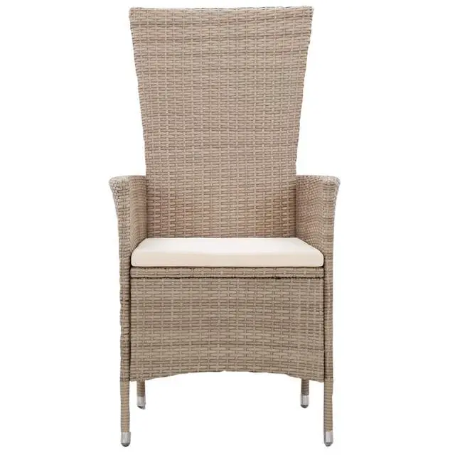 Alt view image 4 of 13 - vidaXL 3 Piece Patio Dining Set with Cushions Beige