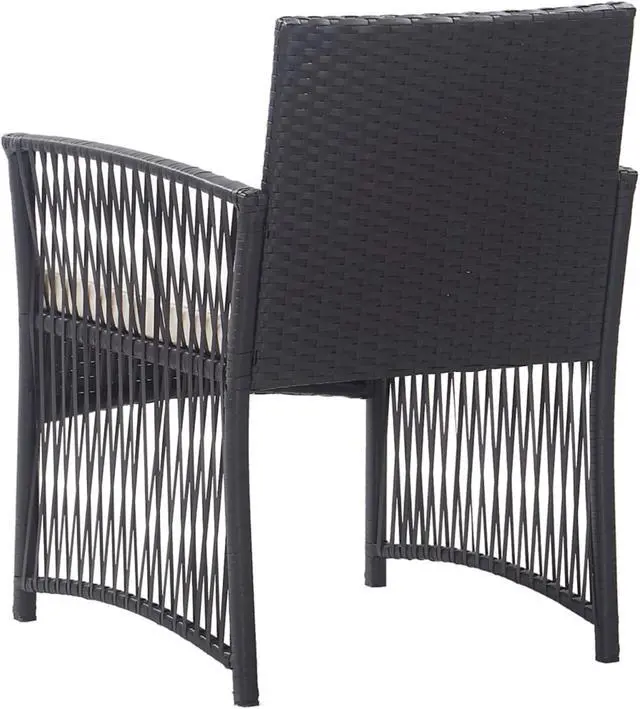 Alt view image 5 of 17 - vidaXL Patio Armchairs with Cushions 2 pcs Black Poly Rattan