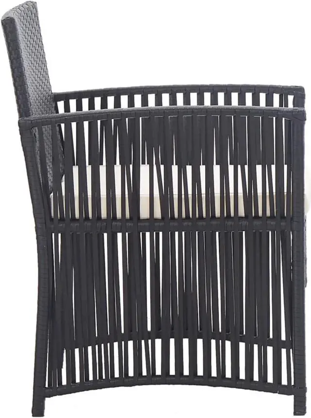 Alt view image 4 of 17 - vidaXL Patio Armchairs with Cushions 2 pcs Black Poly Rattan