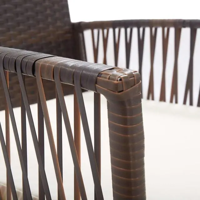 Alt view image 6 of 17 - vidaXL Patio Armchairs with Cushions 2 pcs Brown Poly Rattan