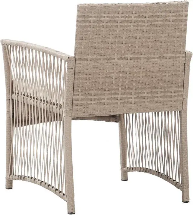 Alt view image 5 of 18 - vidaXL Patio Armchairs with Cushions 2 pcs Beige Poly Rattan