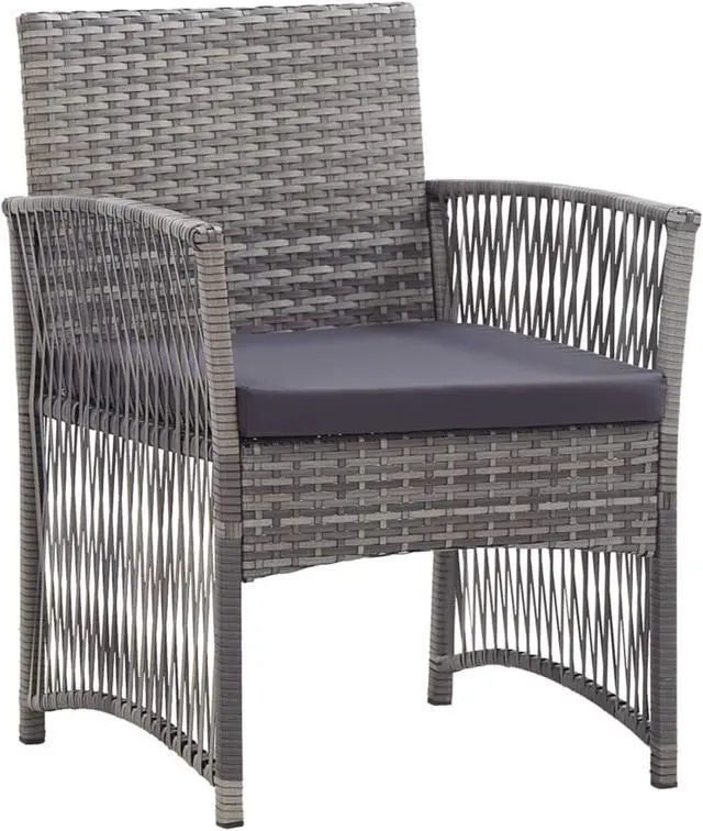 Alt view image 2 of 17 - vidaXL Patio Armchairs with Cushions 2 pcs Anthracite Poly Rattan