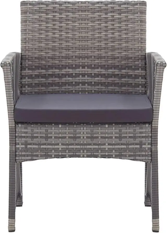 Alt view image 3 of 17 - vidaXL Patio Armchairs with Cushions 2 pcs Anthracite Poly Rattan