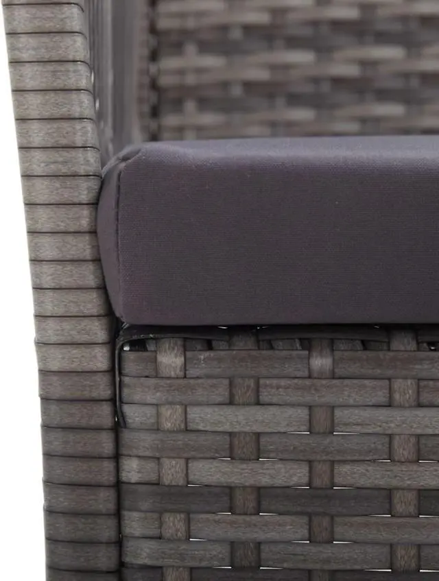 Alt view image 6 of 17 - vidaXL Patio Armchairs with Cushions 2 pcs Anthracite Poly Rattan