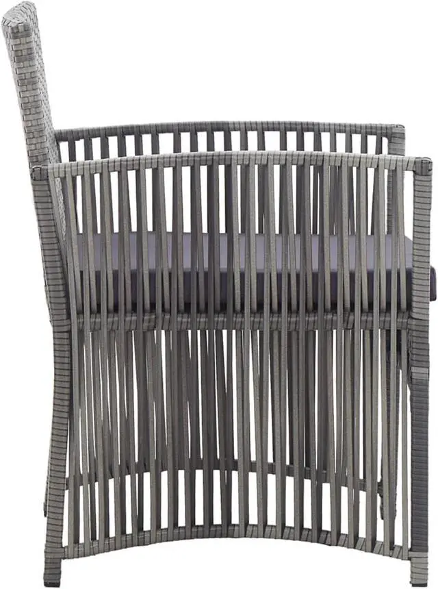 Alt view image 4 of 17 - vidaXL Patio Armchairs with Cushions 2 pcs Anthracite Poly Rattan