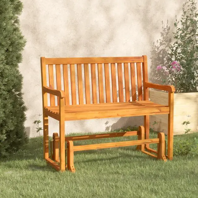 Alt view image 8 of 17 - vidaXL Patio Swing Bench Deck Swing Glider Chair for Backyard Solid Wood Acacia