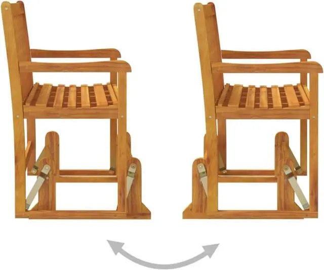 Alt view image 13 of 17 - vidaXL Patio Swing Bench Deck Swing Glider Chair for Backyard Solid Wood Acacia