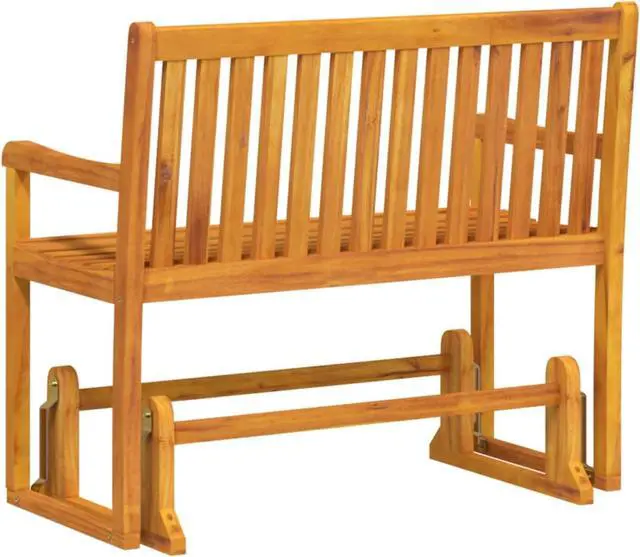 Alt view image 12 of 17 - vidaXL Patio Swing Bench Deck Swing Glider Chair for Backyard Solid Wood Acacia