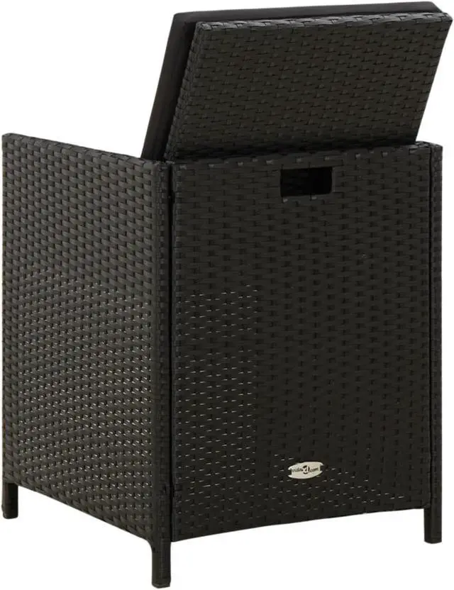 Alt view image 5 of 17 - vidaXL Garden Chair Set of 4 Black PE rattan Standard