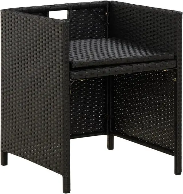 Alt view image 6 of 17 - vidaXL Garden Chair Set of 4 Black PE rattan Standard