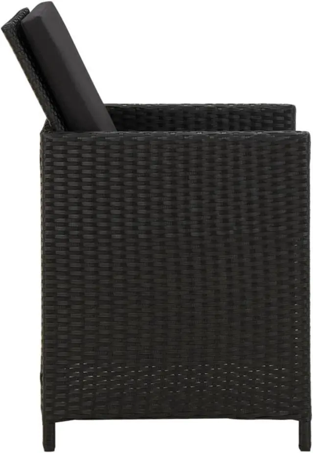 Alt view image 4 of 17 - vidaXL Garden Chair Set of 4 Black PE rattan Standard