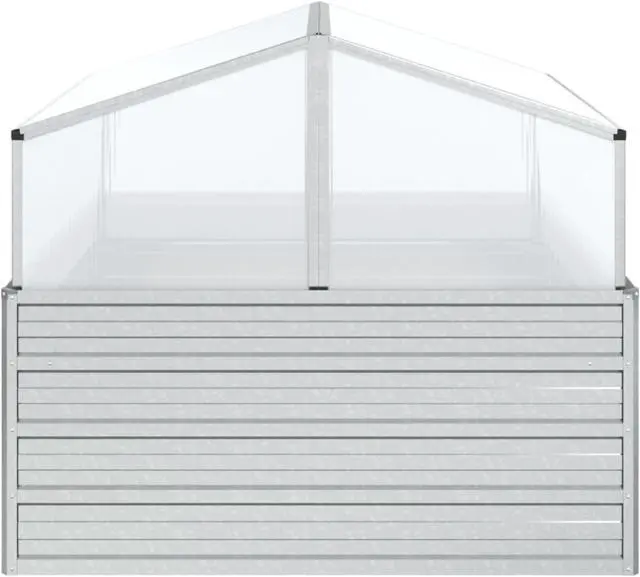 Alt view image 5 of 18 - vidaXL Cold Frame Raised Garden Bed with Cover Greenhouse Galvanized Steel