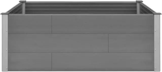 Alt view image 4 of 14 - vidaXL Garden Raised Bed WPC 59.1"x39.4"x21.3" Gray