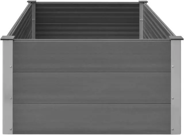 Alt view image 5 of 14 - vidaXL Garden Raised Bed WPC 59.1"x39.4"x21.3" Gray
