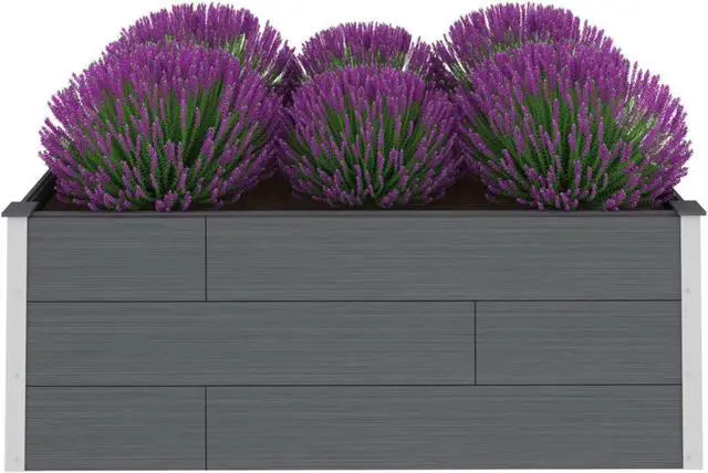 Alt view image 3 of 14 - vidaXL Garden Raised Bed WPC 59.1"x39.4"x21.3" Gray