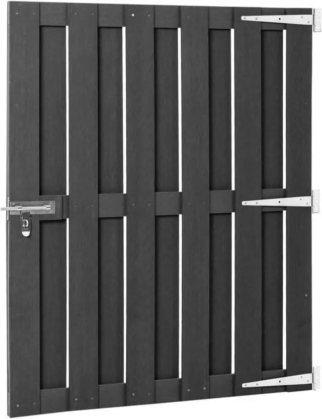 Alt view image 3 of 12 - vidaXL Garden Gate WPC 39.4"x44.1" Gray