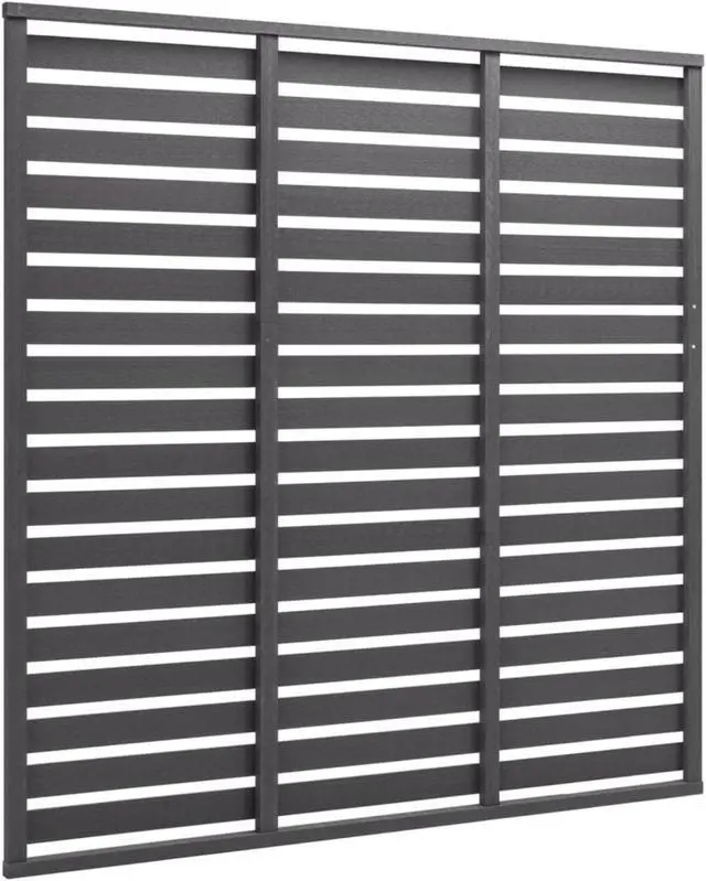 Alt view image 3 of 8 - vidaXL Fence Panel WPC 70.9"x70.9" Gray