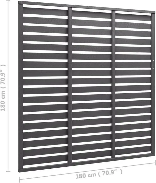 Alt view image 5 of 8 - vidaXL Fence Panel WPC 70.9"x70.9" Gray