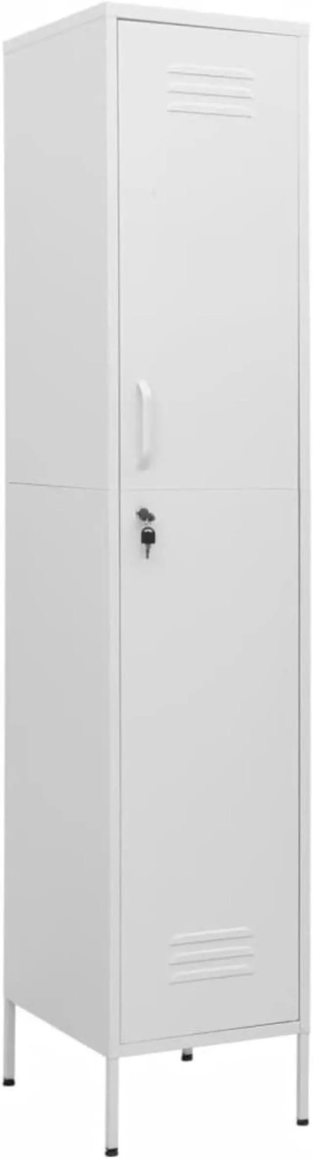 Alt view image 9 of 18 - vidaXL Metal Storage Cabinet Storage Locker Organizer Cabinet White Steel