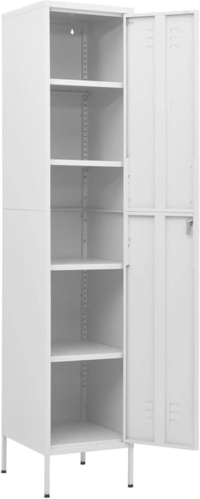 Alt view image 13 of 18 - vidaXL Metal Storage Cabinet Storage Locker Organizer Cabinet White Steel