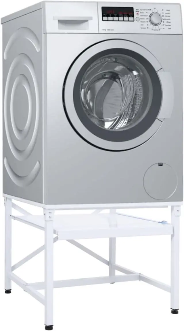 Alt view image 2 of 9 - vidaXL Double Washing and Drying Machine Pedestal White