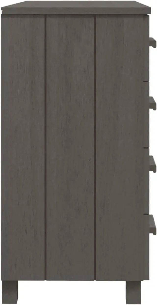 Alt view image 7 of 14 - vidaXL Sideboard HAMAR Light Gray 31.1"x15.7"x31.5" Solid Wood Pine