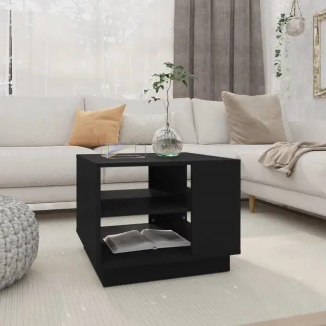 Main image of vidaXL Coffee Table Black 21.7"x21.7"x21.7" Chipboard