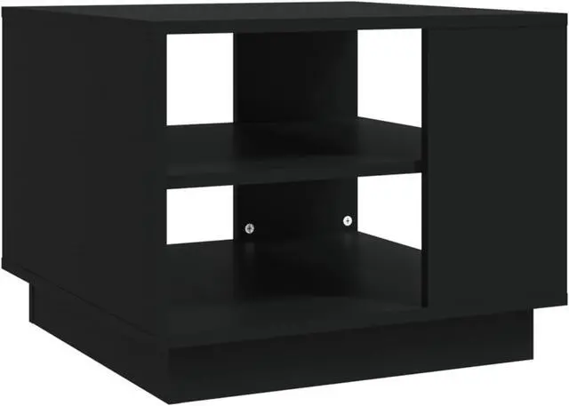 Alt view image 2 of 13 - vidaXL Coffee Table Black 21.7"x21.7"x21.7" Chipboard