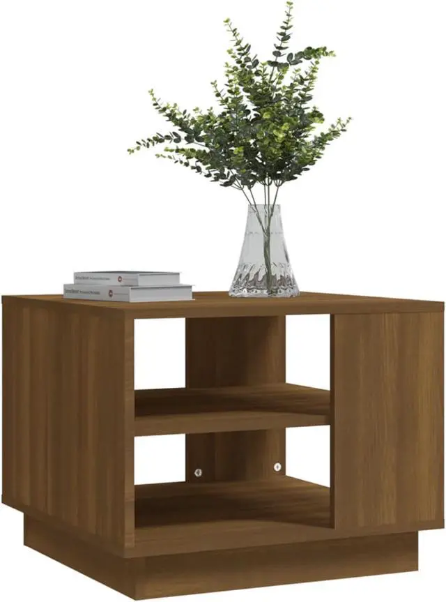 Alt view image 9 of 16 - vidaXL Coffee Table Brown Oak Engineered Wood Side Tea Sofa Table Furniture