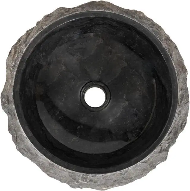 Alt view image 8 of 16 - vidaXL Sink 15.7"x4.7" Marble Black