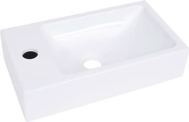 Alt view image 3 of 14 - vidaXL Wash Basin 15.7"x8.7"x3.5" SMC White