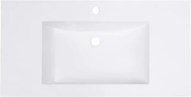 Alt view image 2 of 10 - vidaXL Built-in Wash Basin 31.5"x18.1"x5.1" SMC White