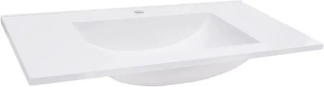 Alt view image 3 of 10 - vidaXL Built-in Wash Basin 31.5"x18.1"x5.1" SMC White